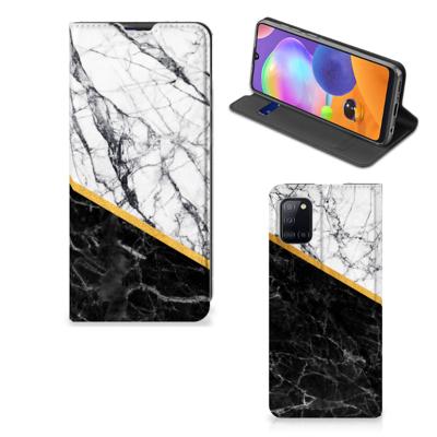 Samsung Galaxy A31 | Standcase | Marmer Wit Zwart - Origineel Cadeau Man