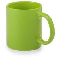 Koffie mokken/bekers - 1x - keramiek - glans - met oor - groen - 370 ml