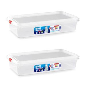 Vershoudbakje - 5x - met deksel - 32 x 18 x 7 cm - 2.3L - meal prep bakjes