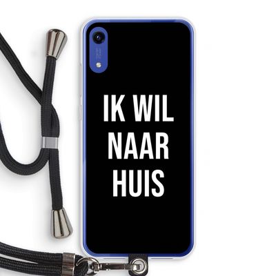 Ik wil naar huis - Zwart: Honor Play 8A Transparant Hoesje met koord