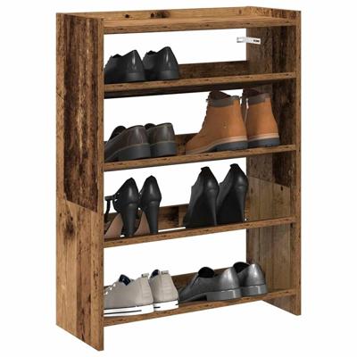 VidaXL Schoenenrek 60x25x81 cm bewerkt hout oud houtkleurig