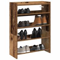VidaXL Schoenenrek 60x25x81 cm bewerkt hout oud houtkleurig