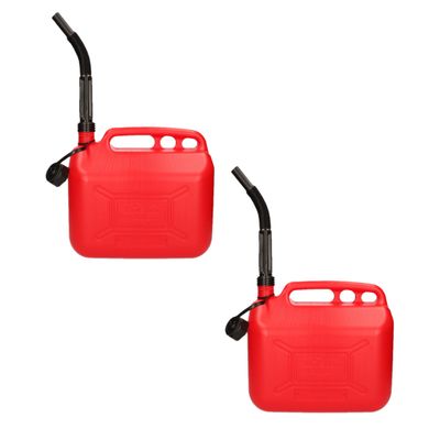 Set van 3x stuks jerrycan 10 liter rood met vloeistofindicator voor brandstof