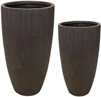 Mcollections Vaas Nora Egg Hoog - Clayfibre - Ø34 x H66 - Coffee