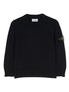 Stone Island Junior pull à patch logo - Bleu