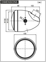 DAYTONA koplamp "vintage" headlights,vintage h4 60/55w, 5 3/4 black.