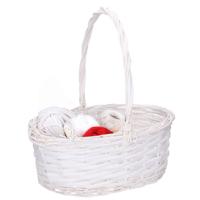 CM Cadeaumand met hengsel - wit - riet - 30 x 22 x 12 cm - rieten mand