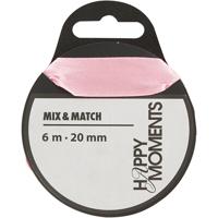 Creativ Company Satijnlint, b: 20 mm, lichtrood, 6 m/ 1 rol