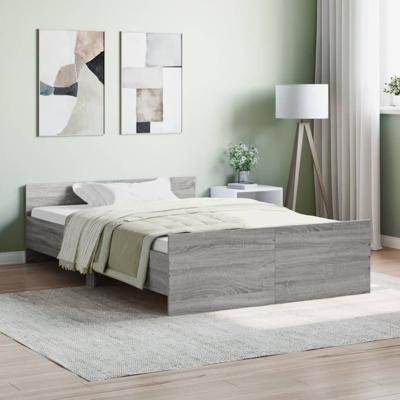 Bedframe met hoofd- en voeteneinde grijs sonoma 120x200 cm