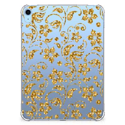 iPad (2022) 10.9 Siliconen Hoesje Gouden Bloemen