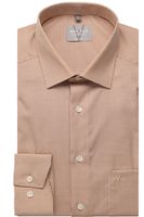 Marvelis Comfort Fit Overhemd bruin/wit, Vichy ruit