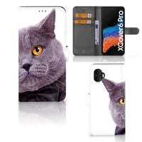 Samsung Galaxy Xcover 6 Pro Telefoonhoesje met Pasjes Kat