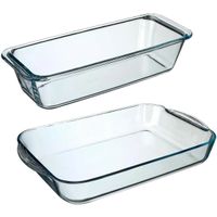 Ovenschalen set 2x formaten - Glas - 34 x 19 cm/31 x 12 cm