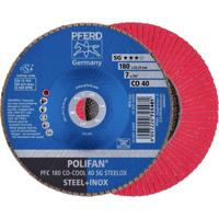 PFERD TOOLS 67760485 PFC 180 CO-COOL 40 SG STEELOX Lamellenschijf Diameter 180 mm Boordiameter 22.23 mm Aluminium legering, Legering op nikkelbasis,