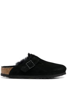 Birkenstock slippers Boston texturées - Noir