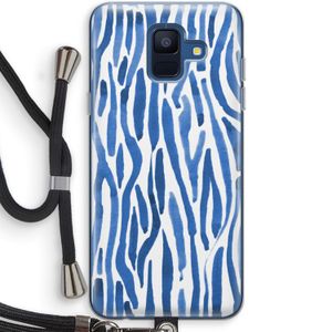 Blauwe nerven: Samsung Galaxy A6 (2018) Transparant Hoesje met koord