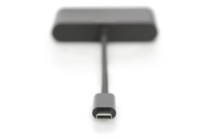 Digitus DA-70855 HDMI / USB Adapter [1x USB-C stekker - 1x HDMI-bus, USB 3.2 Gen 1 bus A (USB 3.0), USB-C bus] Zwart 15.00 cm