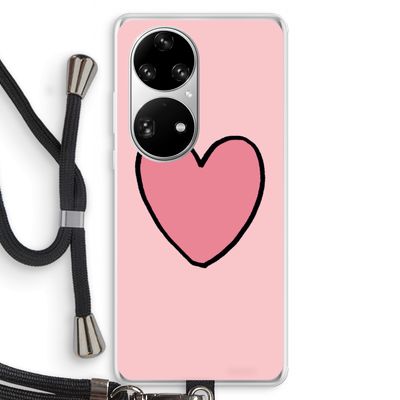 Hartje: Huawei P50 Pro Transparant Hoesje met koord