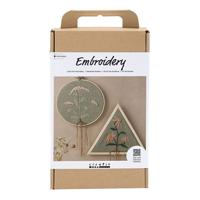 Creativ Company Hobbyset borduurwerk dusty groen borduurframe