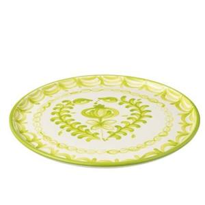 J-Line Plate Granada Ceramic White|Green