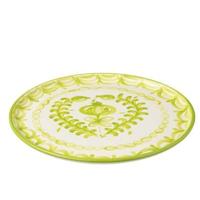 J-Line Plate Granada Ceramic White|Green - thumbnail