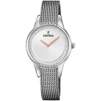 Festina F20494/1 Horloge Mademoiselle staal-kristal zilverkleurig 30,2 mm