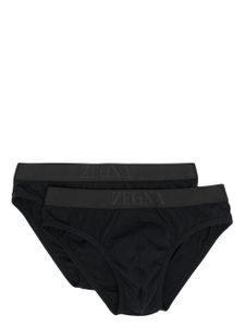 Zegna lot de deux slips à taille logo - Noir