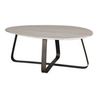 PTMD Muka Coffeetable High Dark Grey Base White Marble