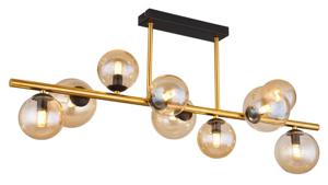 Globo Plafondlamp Riha 9-lichts zwart met goud 56135-9D