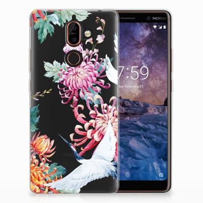 Nokia 7 Plus | TPU Hoesje | Bird Flowers