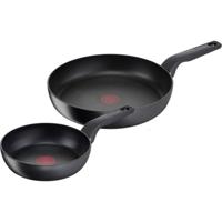 Tefal Hard Titanium Pro Pannenset - Koekenpannen - Ø24/28cm - Extra diep - Inductie - Aluminium - Zwart