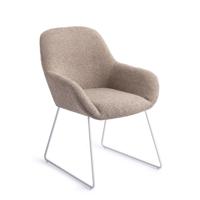 Jesper Home Eetkamerstoel 'Kushi' Slide White, kleur Stone Haze