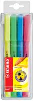 STABILO flash markeerstift, etui van 4 stuks in geassorteerde kleuren