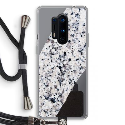 Gespikkelde marmer: OnePlus 8 Pro Transparant Hoesje met koord