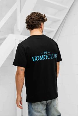 Club T-shirt Heren Zwart/Lichtblauw