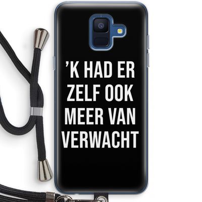 Meer verwacht - Zwart: Samsung Galaxy A6 (2018) Transparant Hoesje met koord