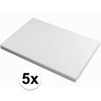 Knutsel piepschuim - 5x - plaat - 20 x 30 x 2 cm - hobby materiaal