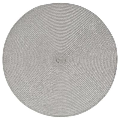 Secret de Gourmet ronde placemat - lichtgrijs - gevlochten kunststof - 38 cm - Onderleggers