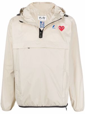 Comme Des Garçons Play x K-Way coupe-vent à capuche - Tons neutres