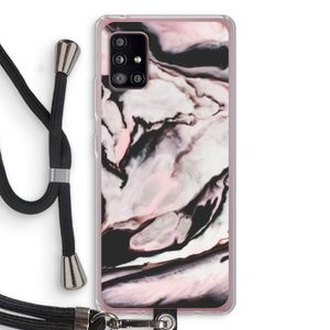 Roze stroom: Samsung Galaxy A51 5G Transparant Hoesje met koord