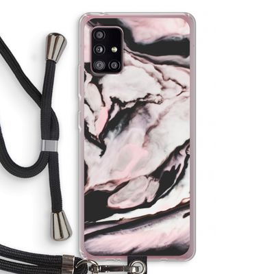 Roze stroom: Samsung Galaxy A51 5G Transparant Hoesje met koord