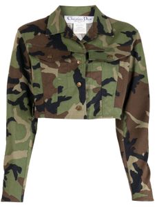 Christian Dior Pre-Owned veste crop à motif camouflage (2001) - Marron