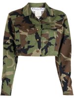 Christian Dior Pre-Owned veste crop à motif camouflage (2001) - Marron