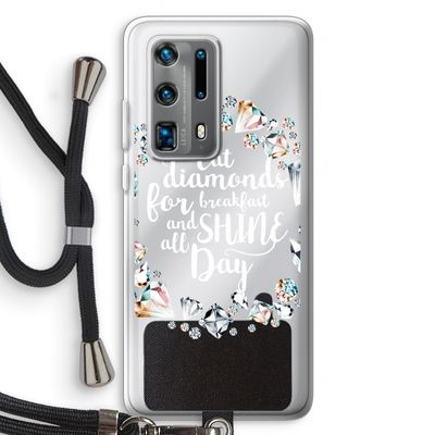 Diamonds: Huawei P40 Pro Plus Transparant Hoesje met koord