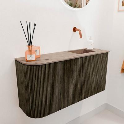 Toiletmeubel Mondiaz Joya Dlux | 81.6 cm | Meubelkleur Shadow | Faye wastafel Arena Wasbak Rechts | Zonder kraangat(en)