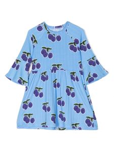 Mini Rodini robe plissée à imprimé graphique - Bleu