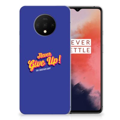 OnePlus 7T | Siliconen hoesje | met naam Never Give Up OnePlus 7T | Siliconen hoesje | met naam Never Give Up