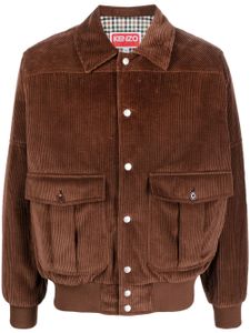 Kenzo veste en velours côtelé à patch logo - Marron