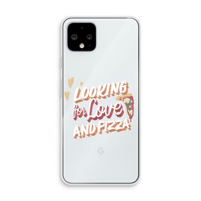 Pizza is the answer: Pixel 4 Transparant Hoesje