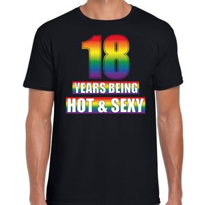 Hot en sexy 18 jaar verjaardag cadeau t-shirt zwart voor heren - Gay/ LHBT kleding / outfit